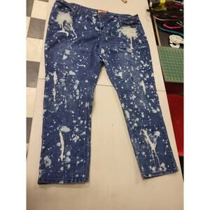 Apple Bottoms Womens Jeans Size 24 Denim Bleach Splatter Distressed Style Logo
